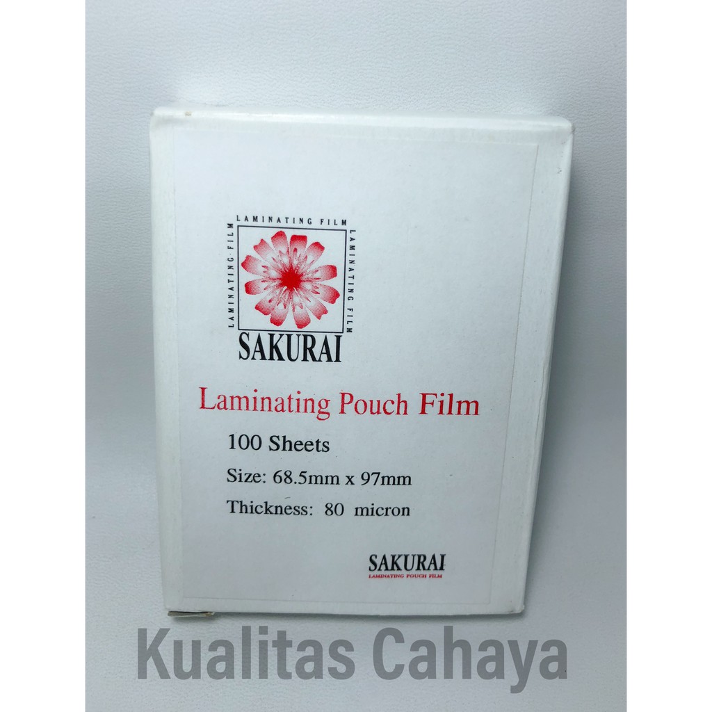 Plastik Laminating SAKURAI KTP ukuran 68.5mm x 97mm 80micron