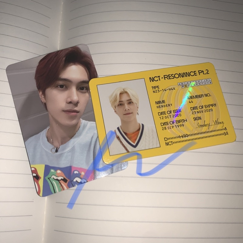 Photocard Kihno Past ID Card Resonance Hendery Wong