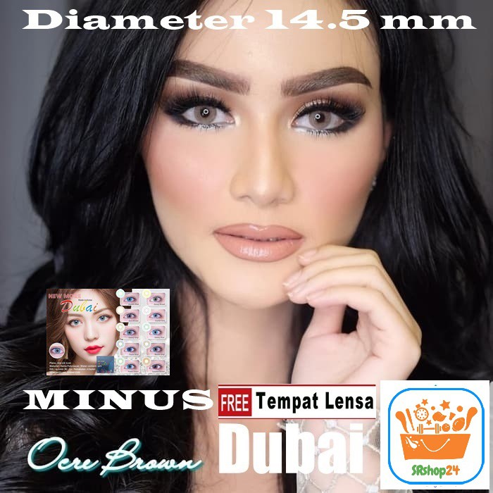 SOFTLENS MINUS NEW MORE DUBAI 14.5mm OCRE BROWN (-6.00) GRATIS TEMPAT SOFLEN