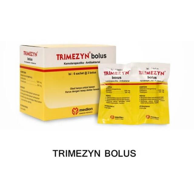 TRIMEZYN BOLUS obat pencernaan dan pernafasan ternak