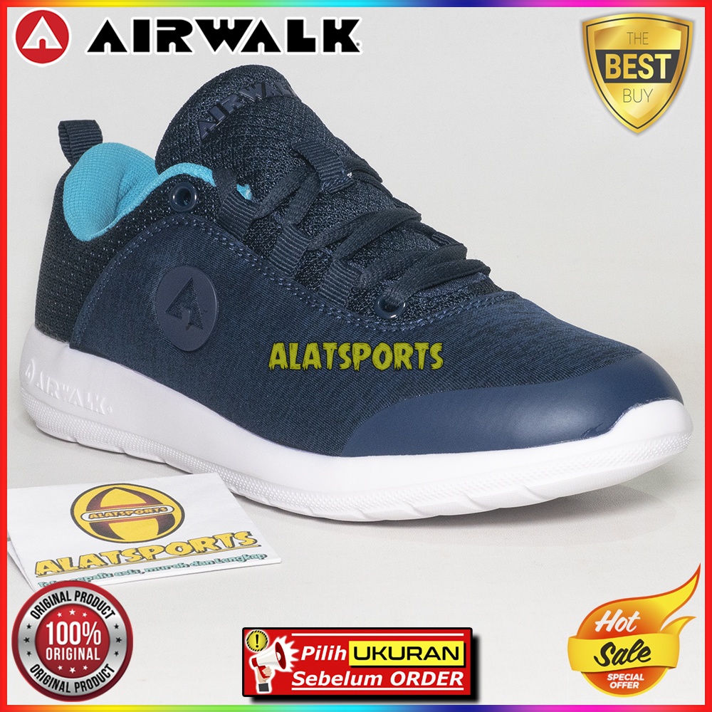 Airwalk Gideon AIWX9F0420NF Navy Biru Sepatu Sneaker Wanita Original