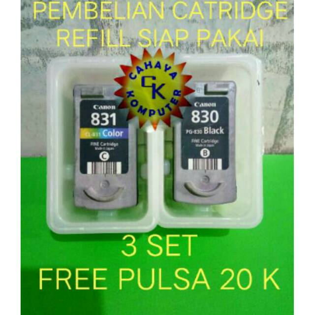 Catridge canon 830/831 siap pakai