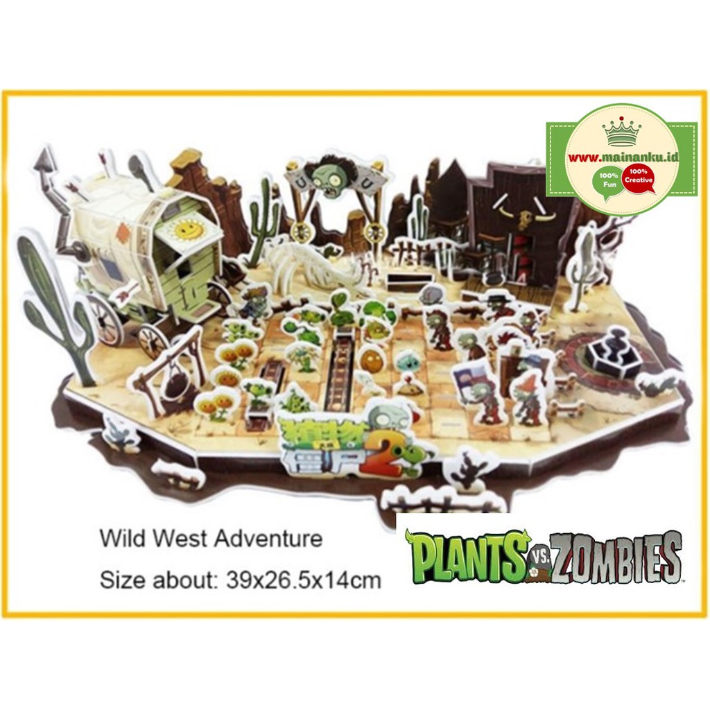 Puzzle 3d Big Size | PLANT VS ZOMBIES &quot;Wild West Adventures&quot; | Hobby - Jigsaw