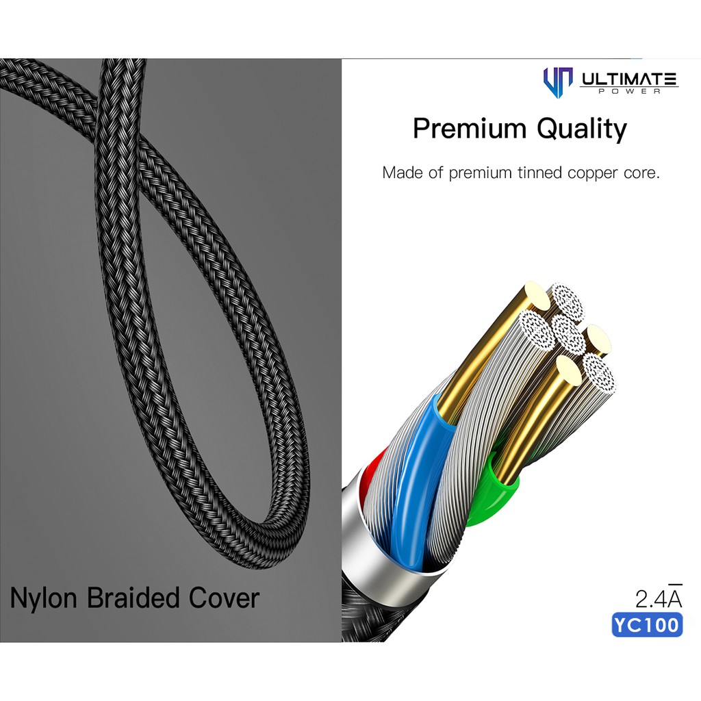 Ultimate Power Premium Braided Kabel Data Cable Honor Series Type C 1M yc100