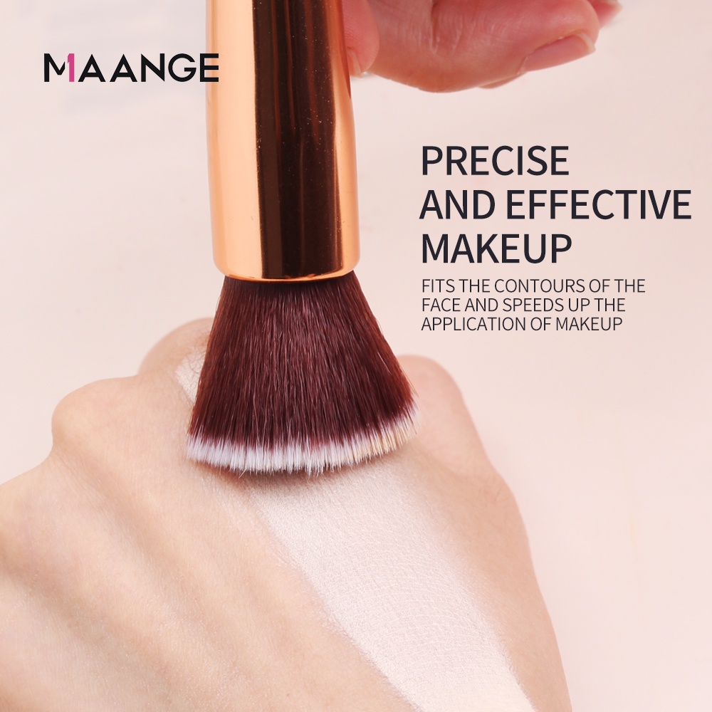 MAANGE Kuas Foundation Brush Professional Makeup Brush Nylon Hair Wooden Handle 5996