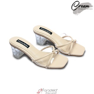  SANDAL  WANITA  HEELS KACA  FARADELA F01 205 5 KUALITAS 