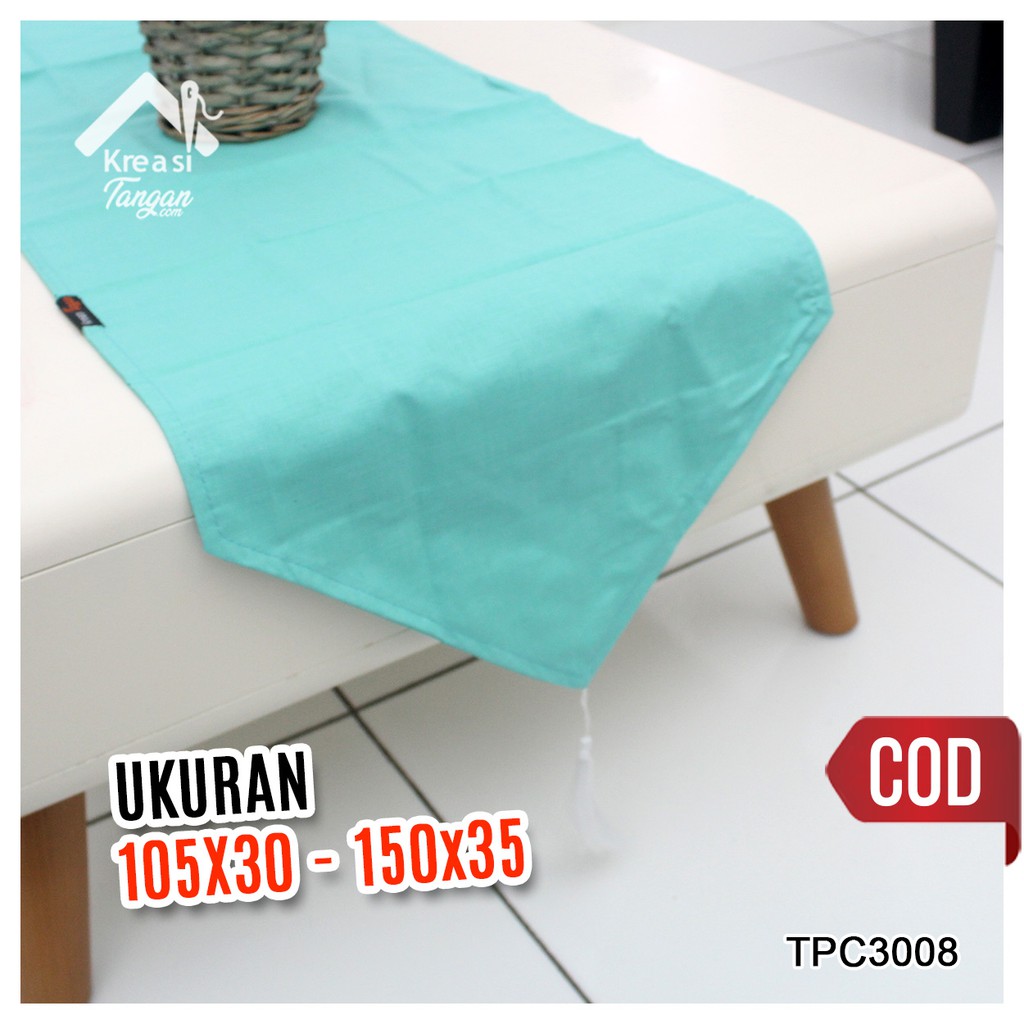 Taplak Meja Polos Table Runner POLOS TOSCA Ukuran 105x30 &amp; 150x35 (TPC3008)