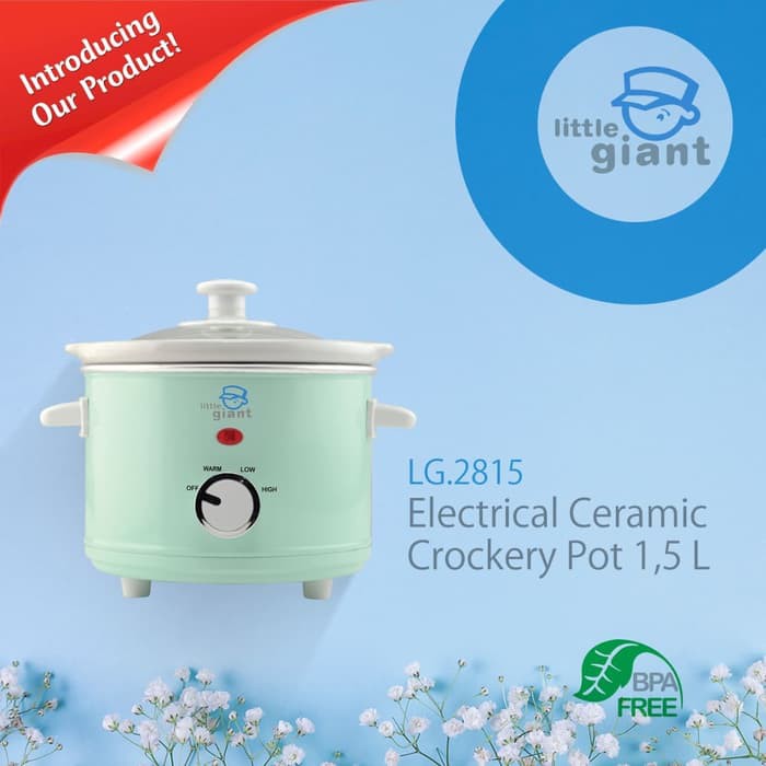 KHUSUS GOJEK GRAB Little Giant Electrical Ceramic Crockery Pot 1,5L