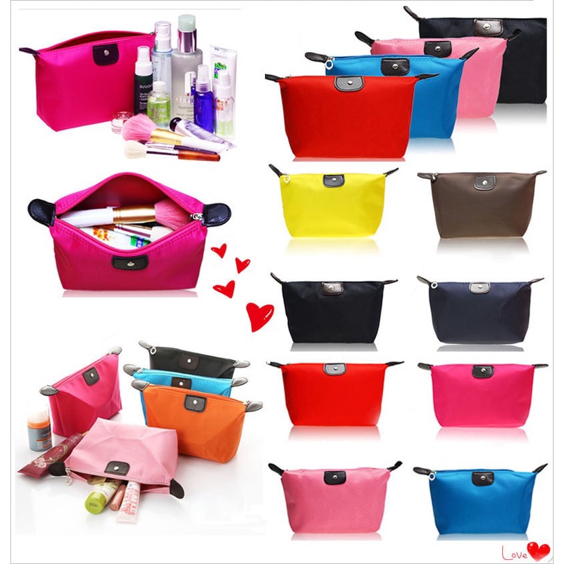 Tas Kosmetik Polos Warna Warni Cosmetic Bag Pouch Kulit Organizer