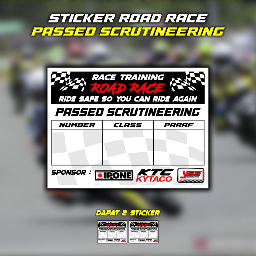 Sticker Scrutineering Road Race Balap Motor ( Isi 2 Pcs )