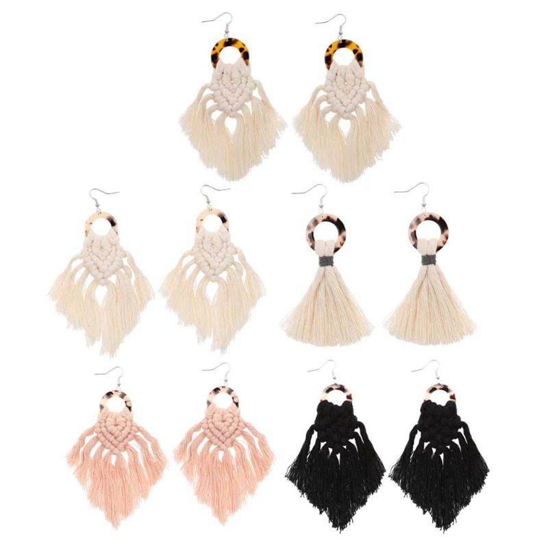 SIY  Fashion Vintage Women Boho Bohemian Earrings Long Tassel Fringe Dangle Earrings