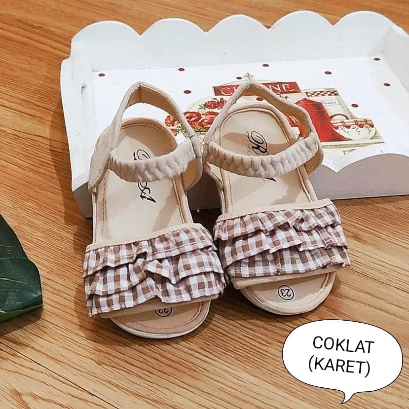 Sandal Sepatu Bayi Perempuan Motif Renda Kotak / Sandal Sepatu Anak