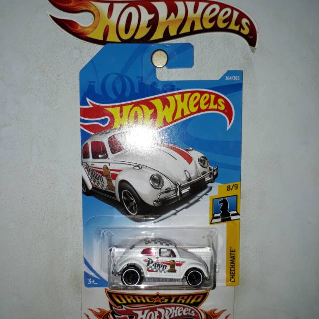 Hot Wheels Volkswagen VW Beetle Checkmate Pawn White