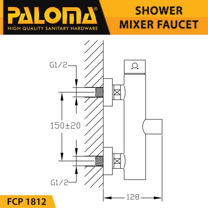 PALOMA FCP 1812 Keran Mixer Shower Mandi Panas Dingin Kran Air