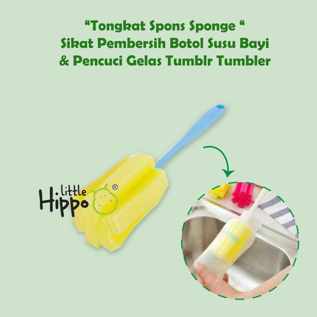 Tongkat Spons Sponge Sikat Pembersih Botol Susu Bayi Gelas Termos SKB Tongkat Spons Cuci Botol Sponge Busa