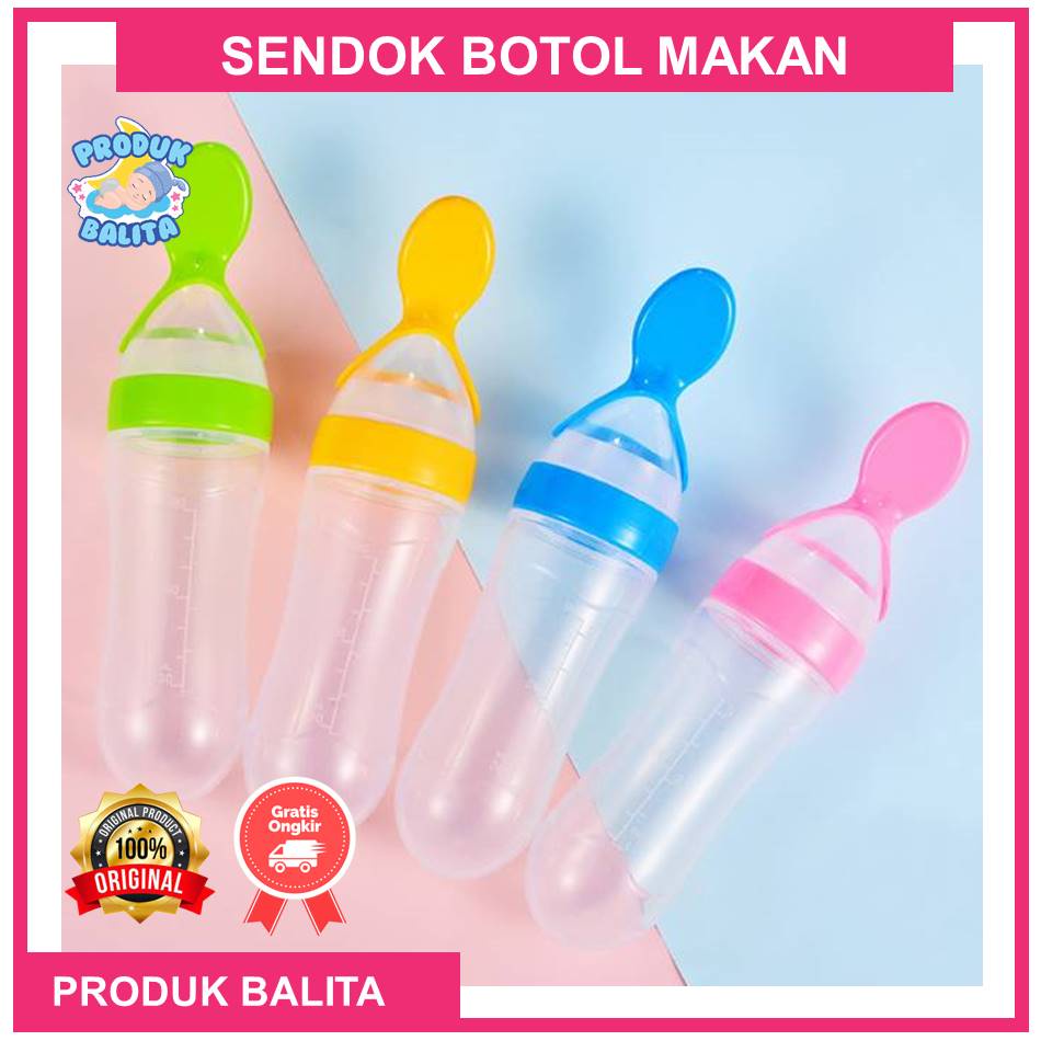 Botol Dot Makan Bayi Botol Sendok Silikon Botol Dot Silicone Sendok Makan Bayi