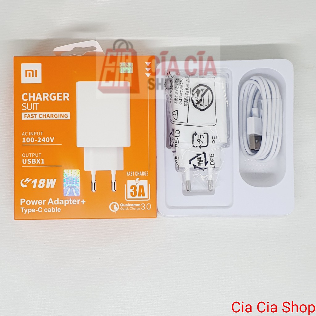 Travel Charger Xiaomi 18W Fast Charging Qualcomm 3.0 Original Casan Xiaomi Usb Micro Type C