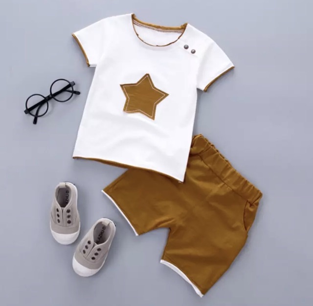 Baju setelan anak logo bintang / kulitas import / baju dan celana 1 set