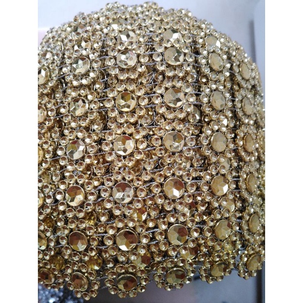 Diamond tikar kopong matahari / roda emas dan perak 8 baris/yard