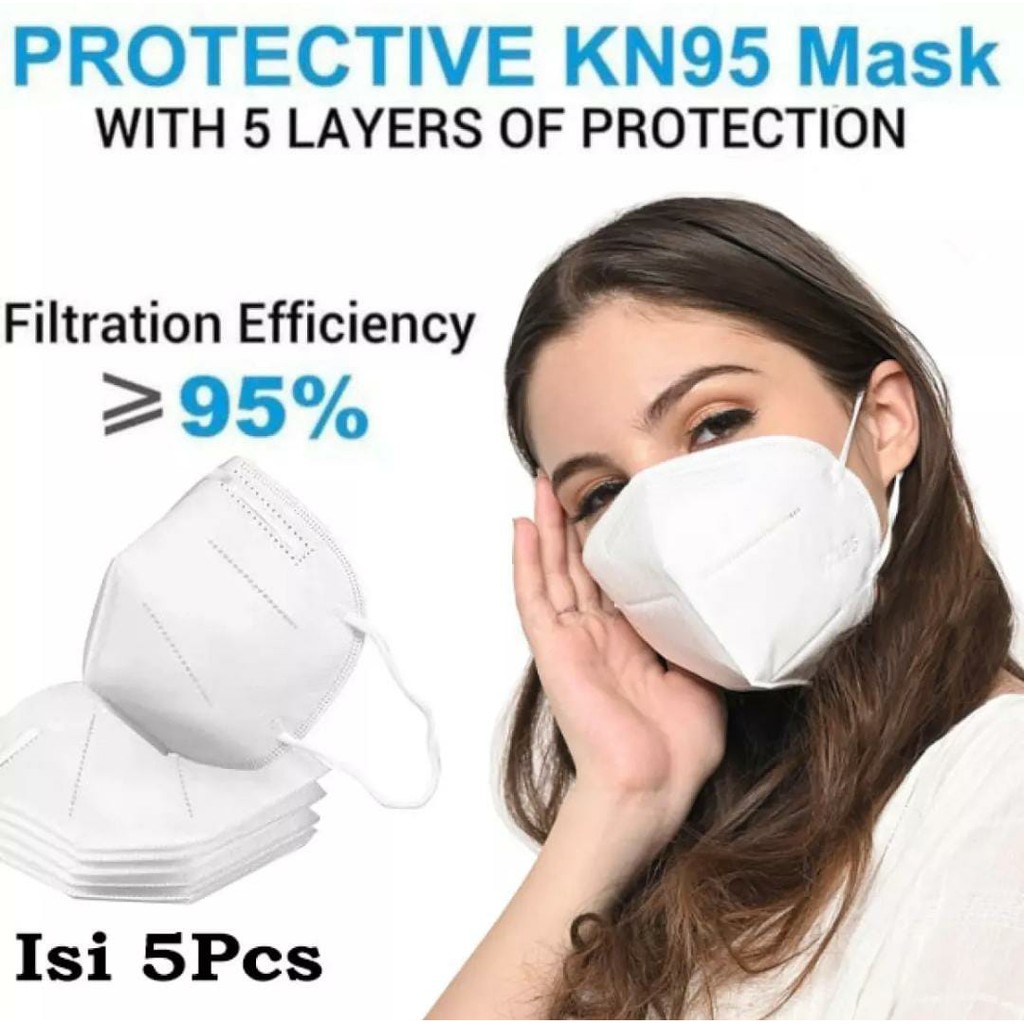 Masker Kesehatan KN95/KN 95 Original 5 Ply Protective Mask Masket Pelindung Wajah