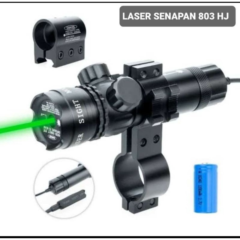 LASER SCOPE 803 Hijau LASER SENAPAN BERBURU AOUTDOOR   SENAPAN LASER TEMBAK TEMBUS JARAK 1000 KM 100% AKURAT