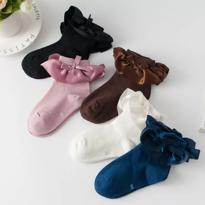 (Pimenova) kaos kaki anak renda polos kaos kaki anak renda korea , kids socks renda satin