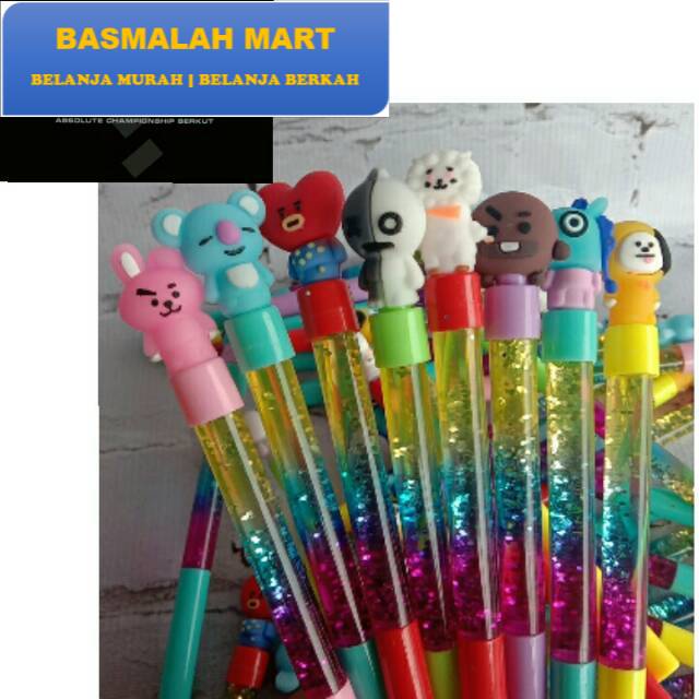 

Pulpen Gel Karakter Air Gliter Pulpen Gliter Fabcy Murah (Ilham Berkah Mart)