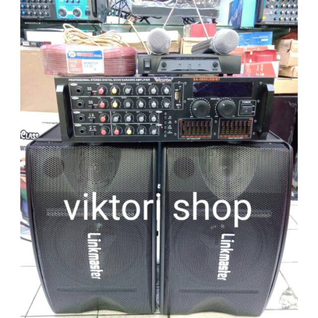 Paket Speaker LINKMASTER ampli Weston mic wireless sony murah