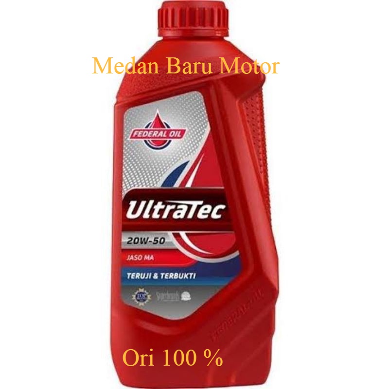 Oli Motor Bebek Federal Ultratec 1Liter SAE 20W-50, sdh ganti kemasan baru