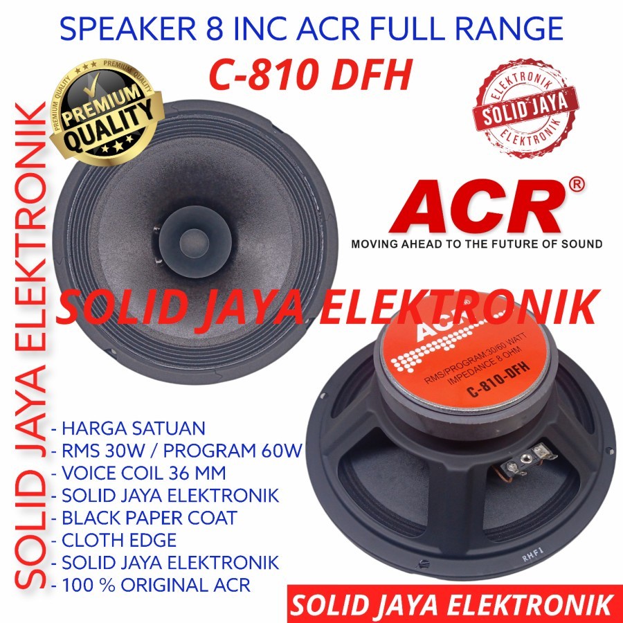 SPEAKER ACR 8 INC C-810-DFH FULL RANGE C 810 DFH FULLRANGE C-810 C810 8&quot; FULRANGE VOKAL VOCAL 8INCH 8INC 8IN IN SPEAKER ACR ASLI ORI ORIGINAL