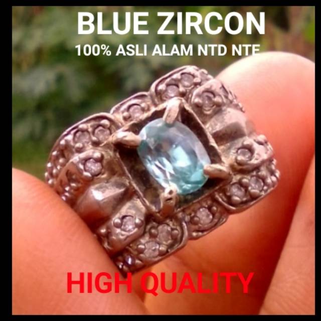 DISKON CINCIN KLASIK YAKUT BIRU NATURAL BLUE ZIRCON CAMBODIA 100% ASLI ALAM FULL LUSTER KWALITAS  OK