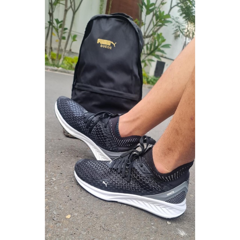 SEPATU PRIA WANITA PUMA DUAL NETFIT color BLACK - QUIET SHADE (100% ORIGINAL BNIB) SIZE 44