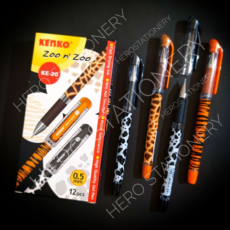 

Pen gel kenko motif zoo animal 0.5 mm KE-20 . 12 unit