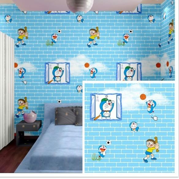 Terjamin Wallpaper Dinding Wallpaper Sticker Doraemon Bata Biru 45cm X 10m Shopee Indonesia