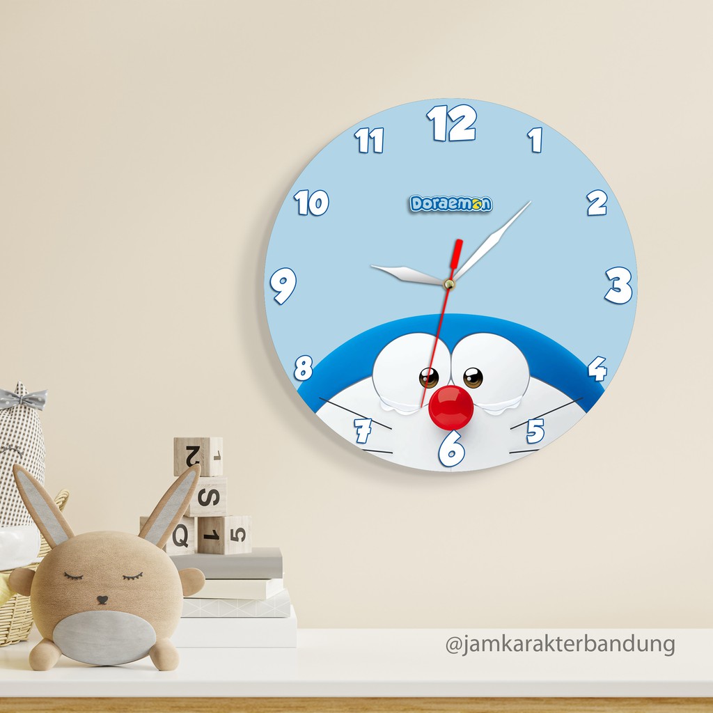 JAM DINDING ANIMASI DORAEMON KARAKTER KARTUN KAYU UNIK