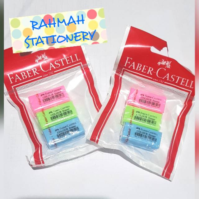 

Penghapus warna (eraser colour) set 3 Faber Castell