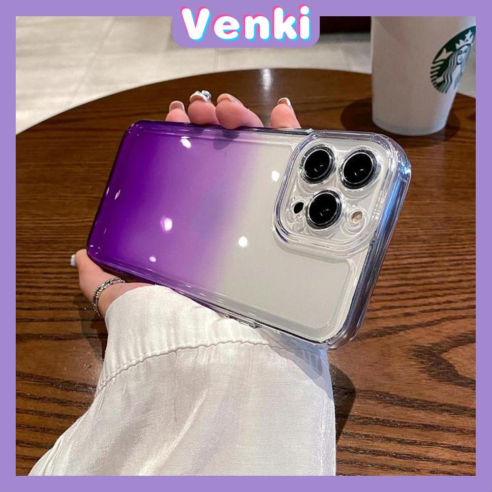 iPhone Case Gradient Purple Silicone Soft Case TPU Clear Case Electroplating Buttons Shockproof Protection Camera Compatible For iPhone 14 Pro Max 13 Pro Max 12 Pro Max 11 XR