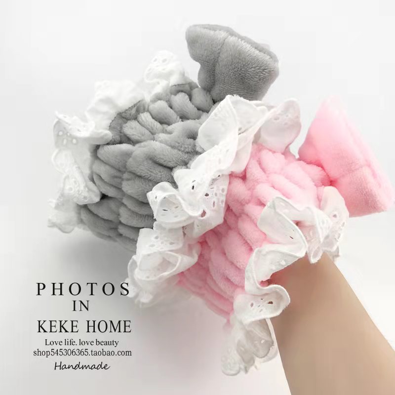 (Hello Girl)F99 Bandana Kain Lembut Motif Renda Pita Gaya Korea Import