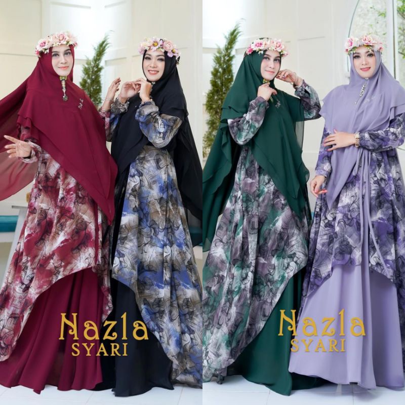 GAMIS MOTIF SET SYAR'I - AURELIA BY NAZLA