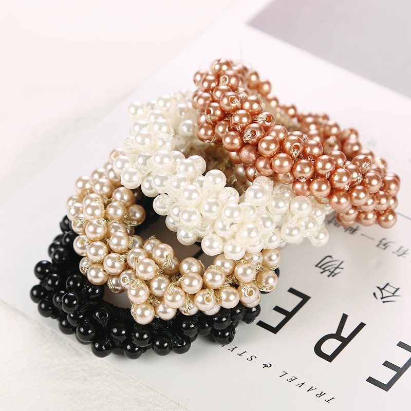 Civeto Ik21 Ikat Rambut Korea Full Mutiara Pearl-8