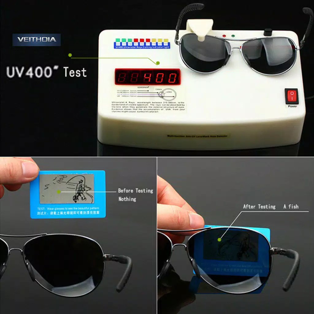 COD Original Veithdia Kacamata Polarized Anti UV400 Pria V-2490