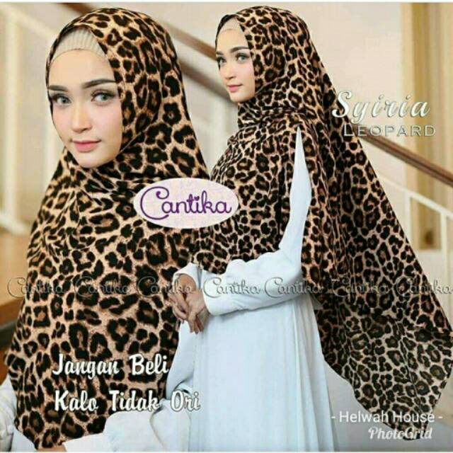 Khimar / Hijab Syar'i Non Pet Leopard ori Cantika