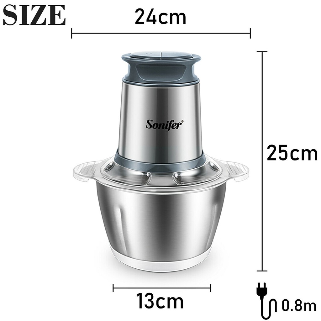 Sonifer FOOD CHOPPER Wadah KACA TEBAL kapasitas 1.8 L Premium Quality