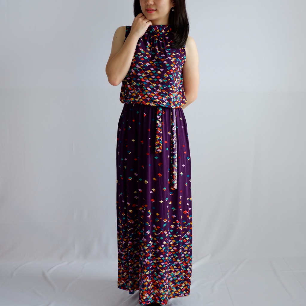 Turtleneck Long Dress Spandex N010