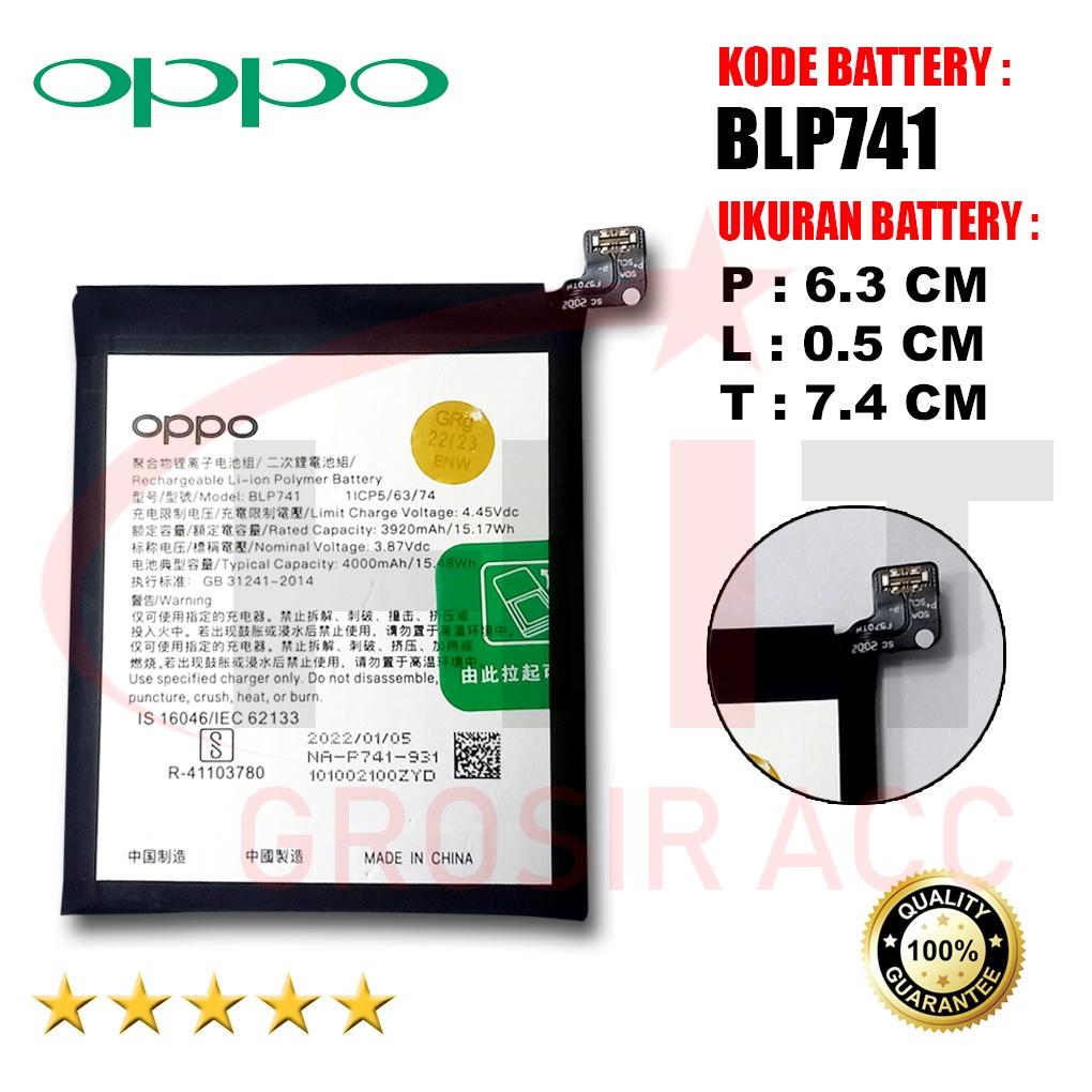 Baterai Battery Original REALME XT - RMX1912 &amp; REALME X2 - RMX1992 Kode Batre BLP741 BY OPPO