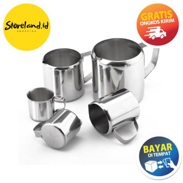 Gelas Pitcher Kopi Espresso Latte Art Stainless Steel 1 Oz, 1,5 Oz, 3 Oz, 5 Oz, 10 Oz