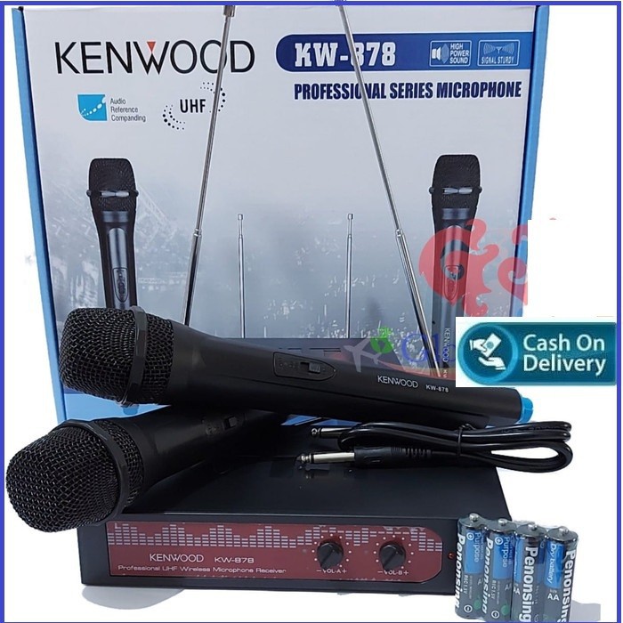 Kenwood Mic Double wireless K- 878 Baterai A2 suara mantap