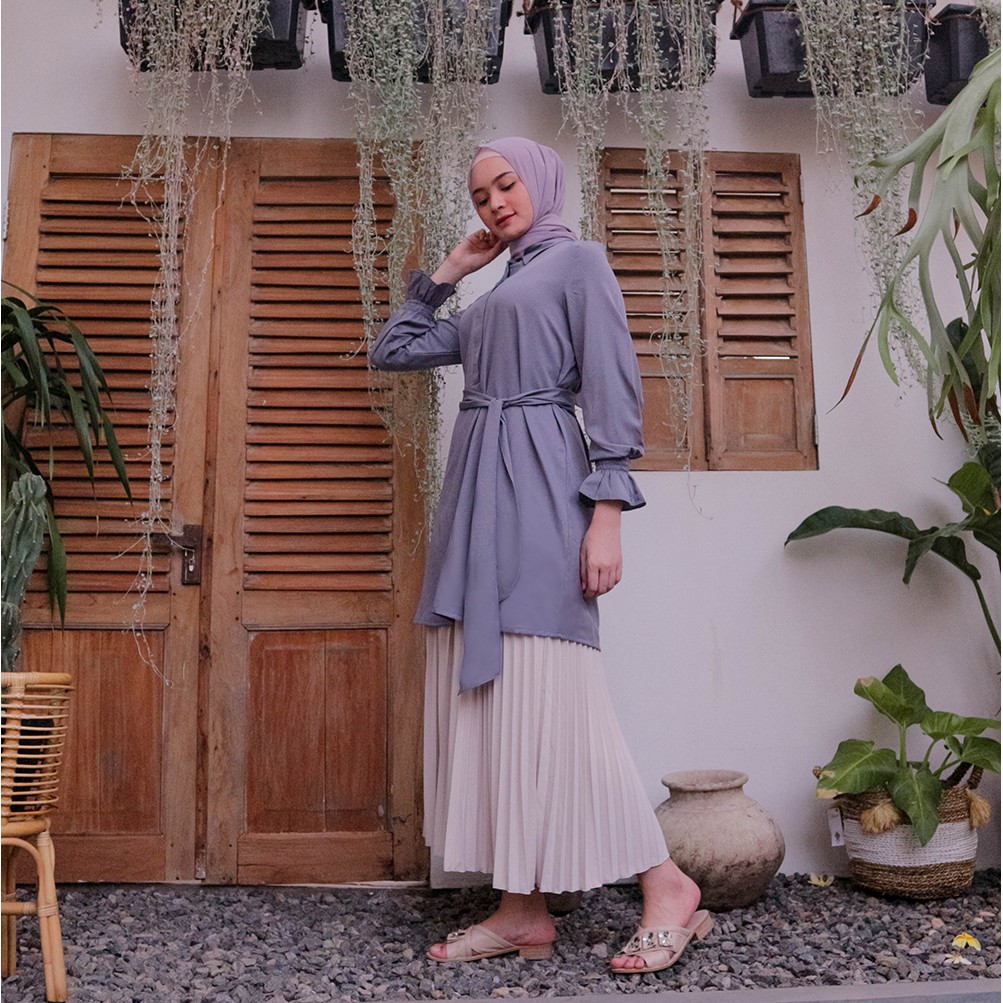 TUNIK FASHION WANITA MURAH STYLE KEREN / Habahijab Pakaian Muslim Wanita Violeta Tunik -
