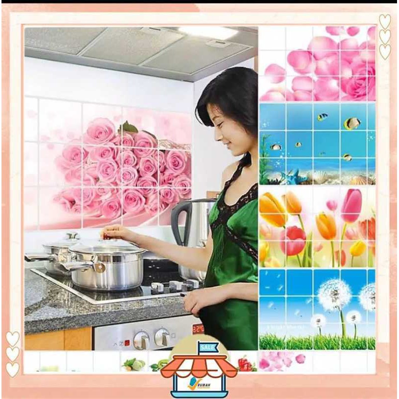 Wall Stiker wallsticker dinding dapur anti minyak anti air anti panas