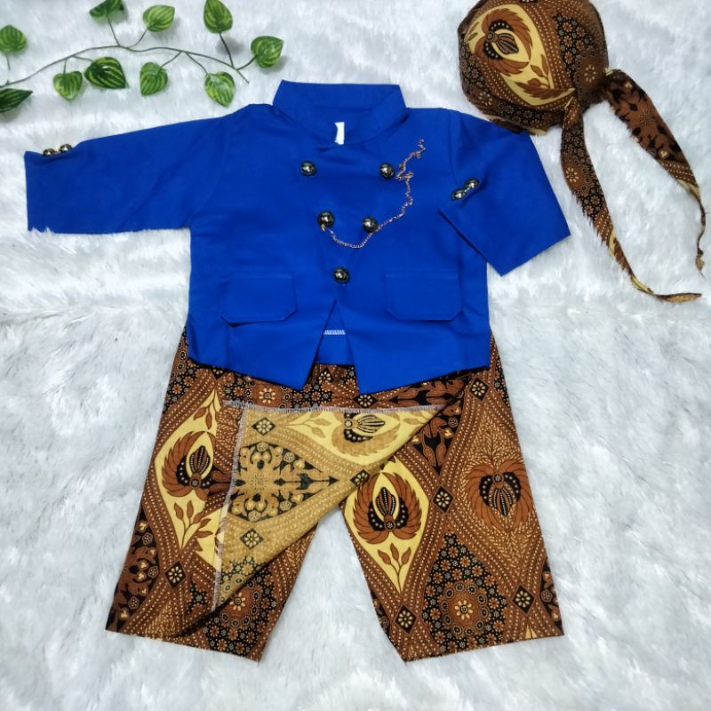 SETELAN BESKAP ANAK DAN BAYI WARNA BIRU / GRATISSS BLANGKON ✔️